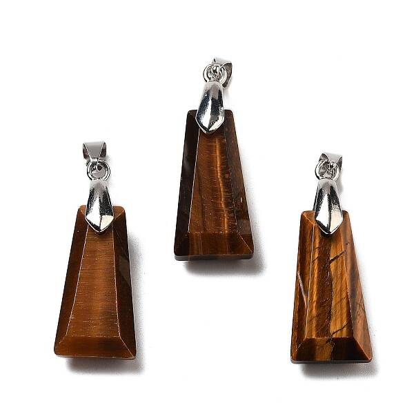 Natural Tiger Eye Faceted Pendants