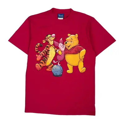 Winnie The Pooh Disney Graphic T-Shirt - Large Red Cotton