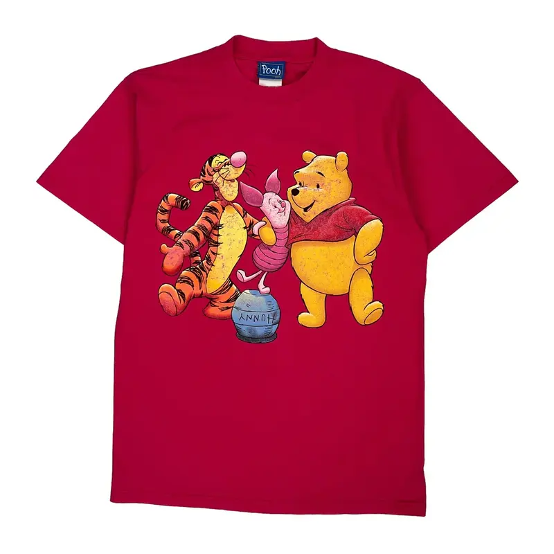 Winnie The Pooh Disney Graphic T-Shirt - Large Red Cotton