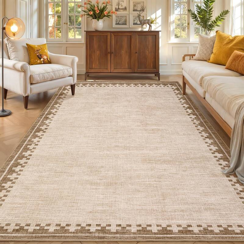 Garvee Washable Rug 5x7, Stain Resistant, Non-Shedding, Rubber Backing, Low Profile, Pet Friendly, Indoor Kitchen Hallway Car...