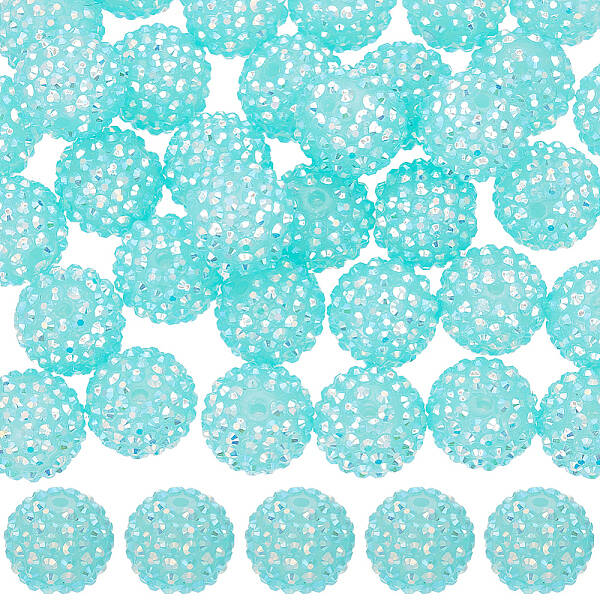 40Pcs Resin Rhinestone Beads