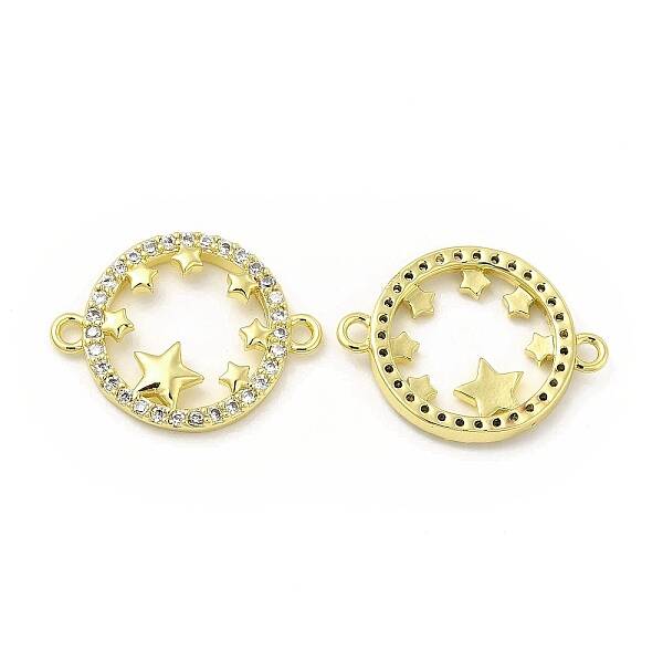 Brass Micro Pave Cubic Zirconia Links