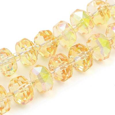 Transparent Electroplat Glass Beads Strands