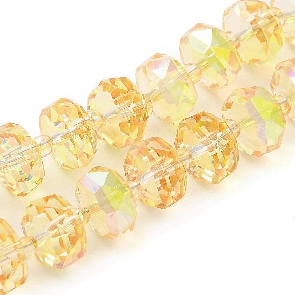 Transparent Electroplat Glass Beads Strands