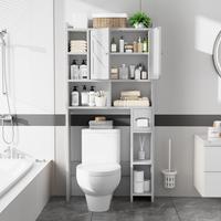 Walsunny Over The Toilet Storage Cabinet, Farmhouse Storage Cabinet with 2 Barn Door & Toilet Paper Holder Stand, Toilet Rack...