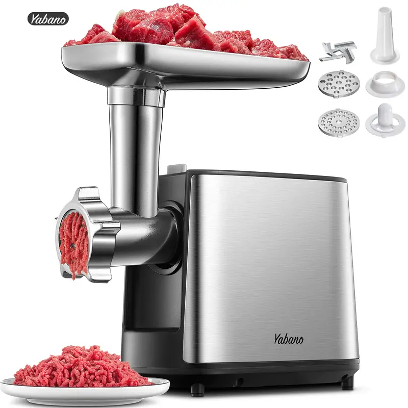 Yabano Electric Meat Grinder, Heavy Duty Meat Mincer, Sausage Stuffer Maker, Food Grinder with Sausage & Kubbe Kit, 2 Grinder...
