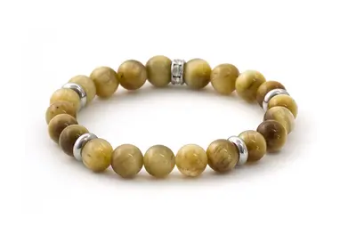 Agato Braccialetto Di Perline In Occhio Di Tigre Solare Mink109 / 17