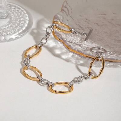 304 Stainless Steel Oval Link Bracelets for Men Women