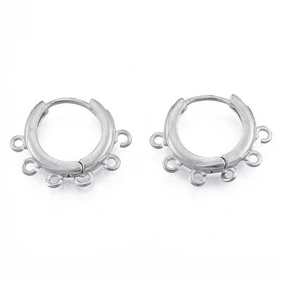 Tarnish Resistant 304 Stainless Steel Hoop Earrings Findings