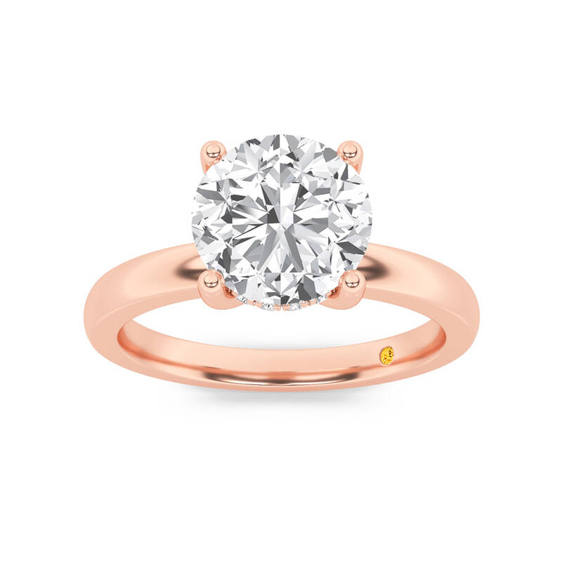 Secret Sparkle Hidden Halo Round Lab Grown Diamond Engagement Ring | 10K Rose Gold 2 5/8 CT. TW.