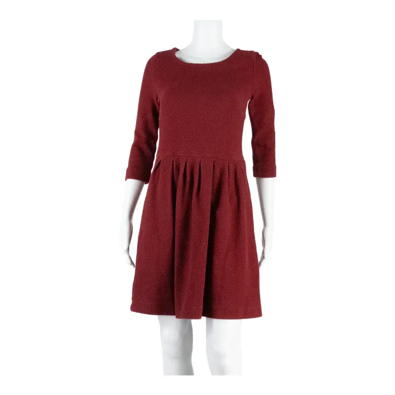 GANNI Womens Skater Dress Red Knee Length M