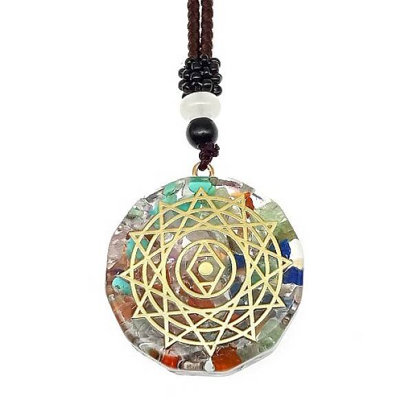 Orgonite Chakra Natural & Synthetic Mixed Stone Pendant Necklaces