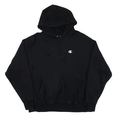 CHAMPION REVERSE WEAVE Mens Black Hoodie L