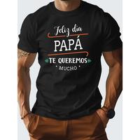 Feliz Día Papa Men's Cotton T-Shirt - Black Casual Summer Tee with Vibrant Print, Comfortable & Breathable, Perfect Gift for...