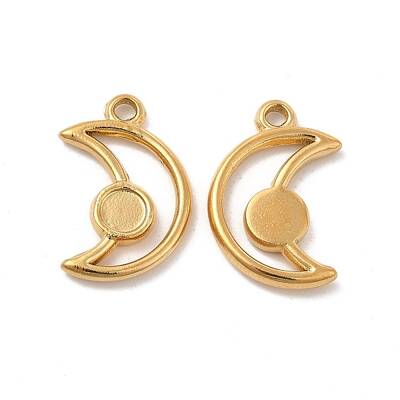 Ion Plating(IP) 304 Stainless Steel Pendants Cabochon Settings