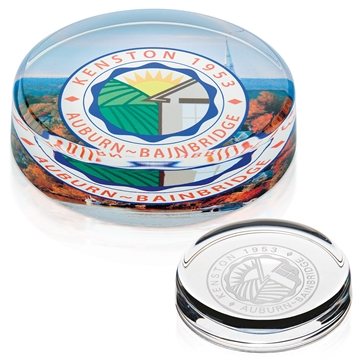 6 Custom Round Paperweight - Optical Crystal