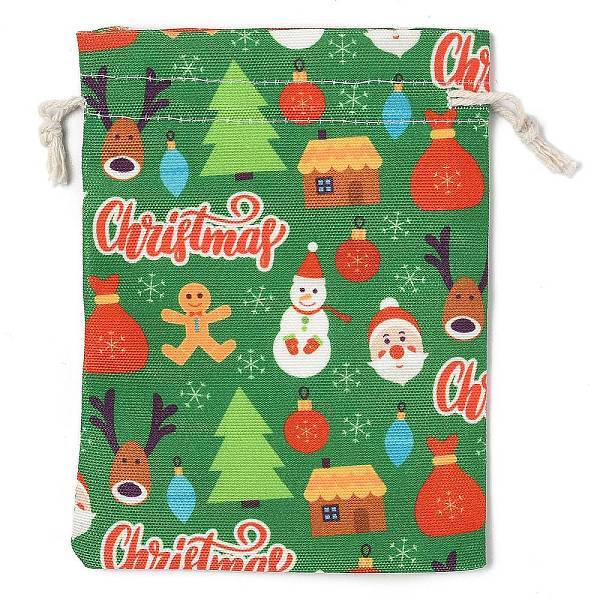 Christmas Theme Cloth Printed Storage Bags