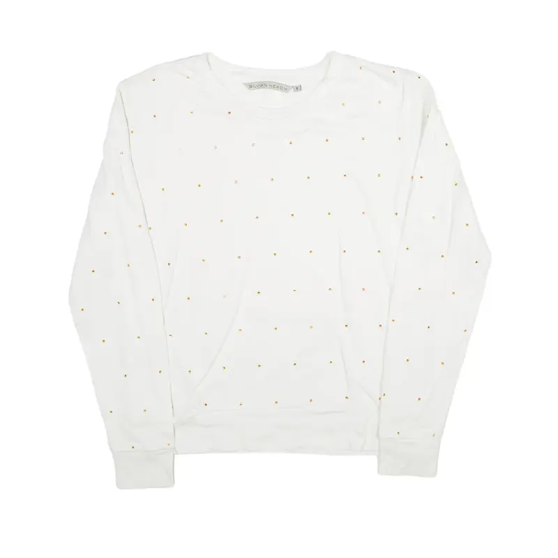 SILVIAN HEACH Rhinestones Sweatshirt White Womens S