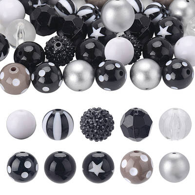 50Pcs 10 Style Halloween Theme Acrylic Beads