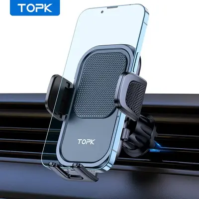 Car Air Outlet Phone Holder Mount, 1 Count 360 Degree Rotatable Cellphone Rack, One Hand Operation Smartphone Navigation Bra...