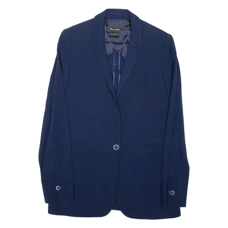 MASSIMO DUTTI Womens Blazer Coat Blue Viscose M