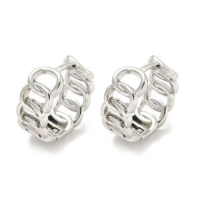 Chain-Shaped Brass Hoop Earrings