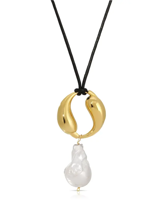 Spiral Drop Necklace | Metal Color: Gold