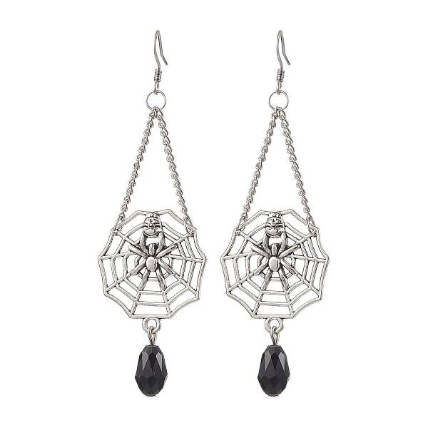 Halloween Themed Spider Alloy Dangle Earrings
