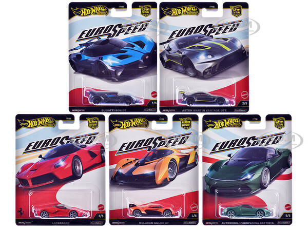 Euro Speed 5 piece Set Car Culture 2025 Series L Diecast Model Cars by Hot Wheels