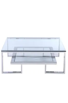 Silver 2-Tier Glass Coffee Table | Liang & Eimil Mayfair