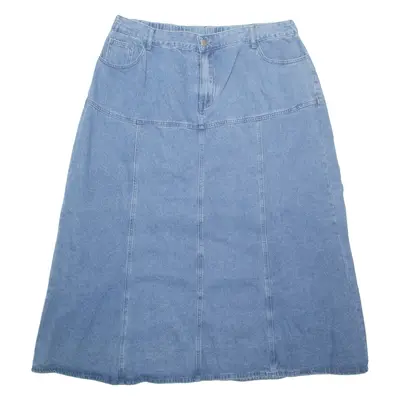 Womens Straight Skirt Blue Long Denim 3XL