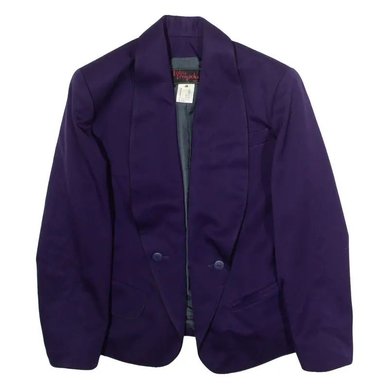 LOLITA LEMPICKA Womens Blazer Jacket Purple Wool 80s UK 12