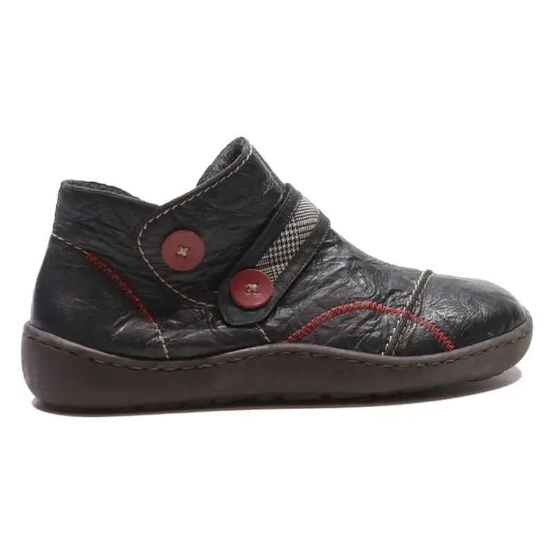 RIEKER Ankle Boots Black Leather Womens UK 7