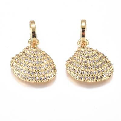 Brass Micro Pave Cubic Zirconia Pendants