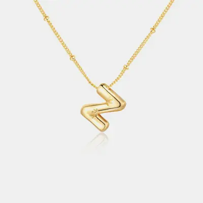 18K Gold Letter Pendant Necklace