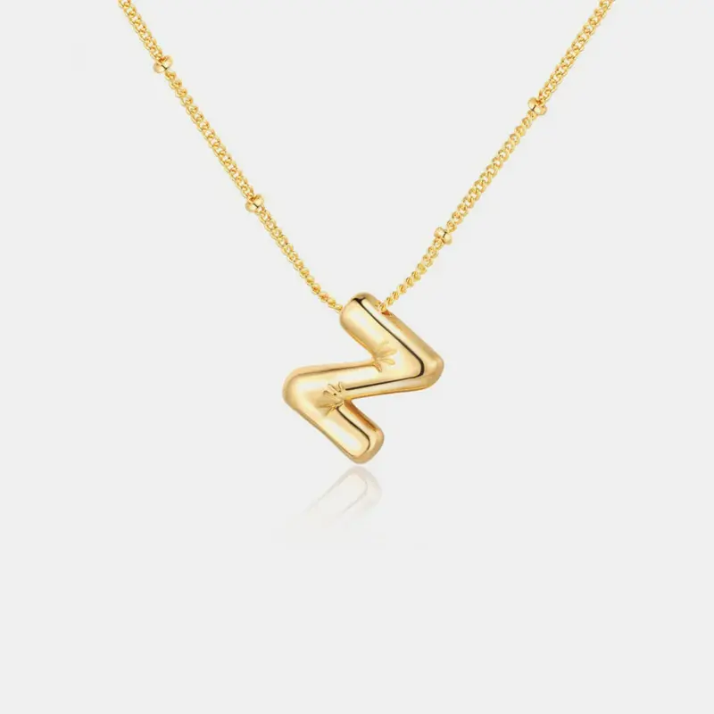 18K Gold Letter Pendant Necklace