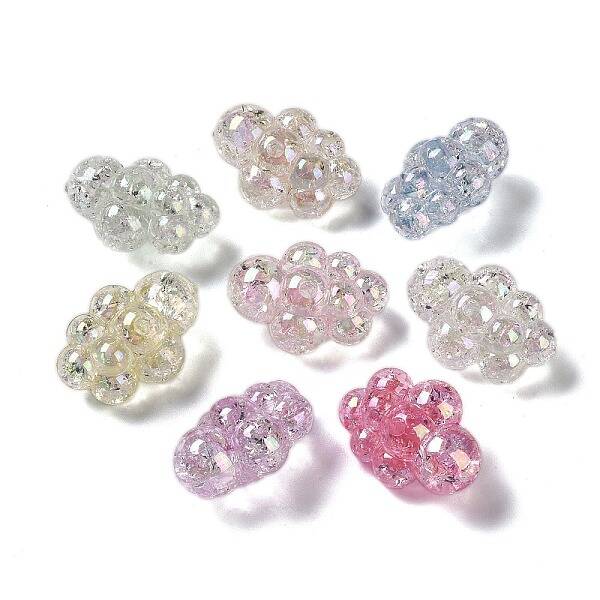 UV Plated & Crackle Transparent Acrylic Beads