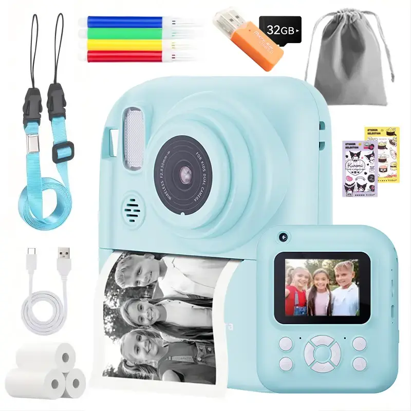 W&O Instant Print Camera , Birthday Gifts Girls Boys Age 3-12, HD Digital Video Cameras Toddler, Portable Toy 3 4 5 6 7 8 9 1...