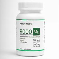 Nature Motive 9000 Mg Magnesium Complex, Glycinate, L-Threonate, Citrate + Vitamin D3 | Sleep Aid | Muscle Nerve, Energy, Bra...