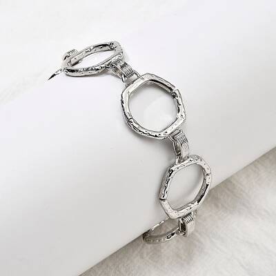 Brass Hexagon Link Chain Bracelets for Women Men