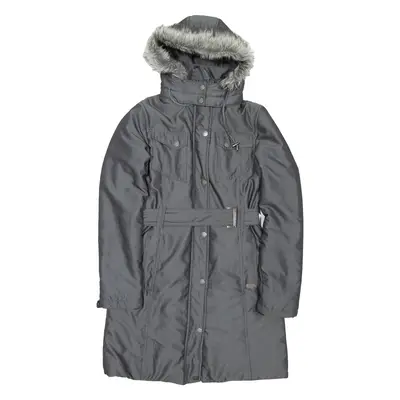 DIESEL Belted Womens Puffer Jacket Grey Nylon 90s Hooded S