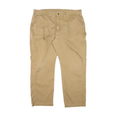 CARHARTT Carpenter Workwear Jeans Beige Denim Relaxed Straight Mens W40 L30