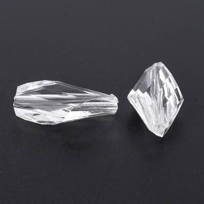 Transparent Clear Acrylic Faceted Teardrop Beads