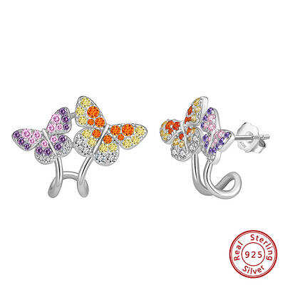 925 Sterling Silver Micro Pave Cubic Zirconia Stud Earrings