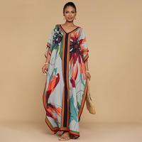 Bsubseach Kaftan Dresses for Women Plus Size Beach Swimsuit Cover Up V Neck Caftan Dress Loungewear