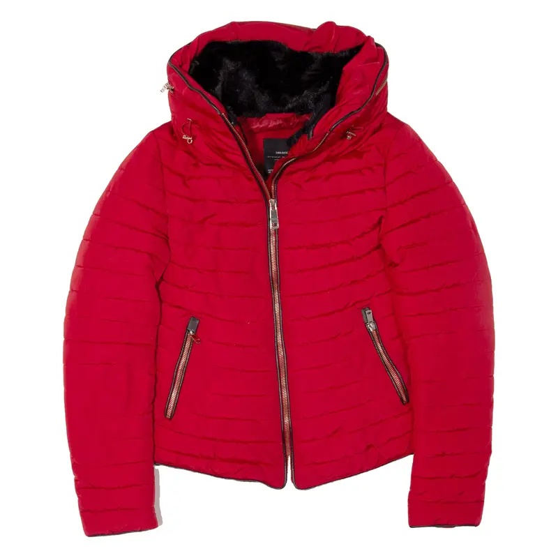 ZARA Puffer Jacket Red Womens XS