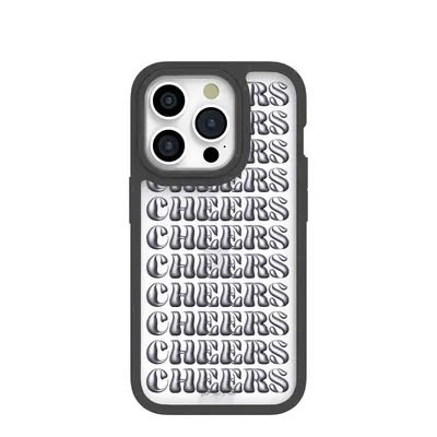 Clear Cheers iPhone 15 Pro Case With Black Ridge