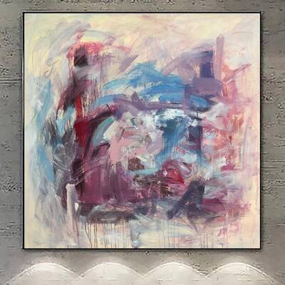 Large Painting On Canvas Fine Art Oversize Acrylic Painting Colorful Oil Painting Abstract Wall Decor | ETUDE OF SPRING