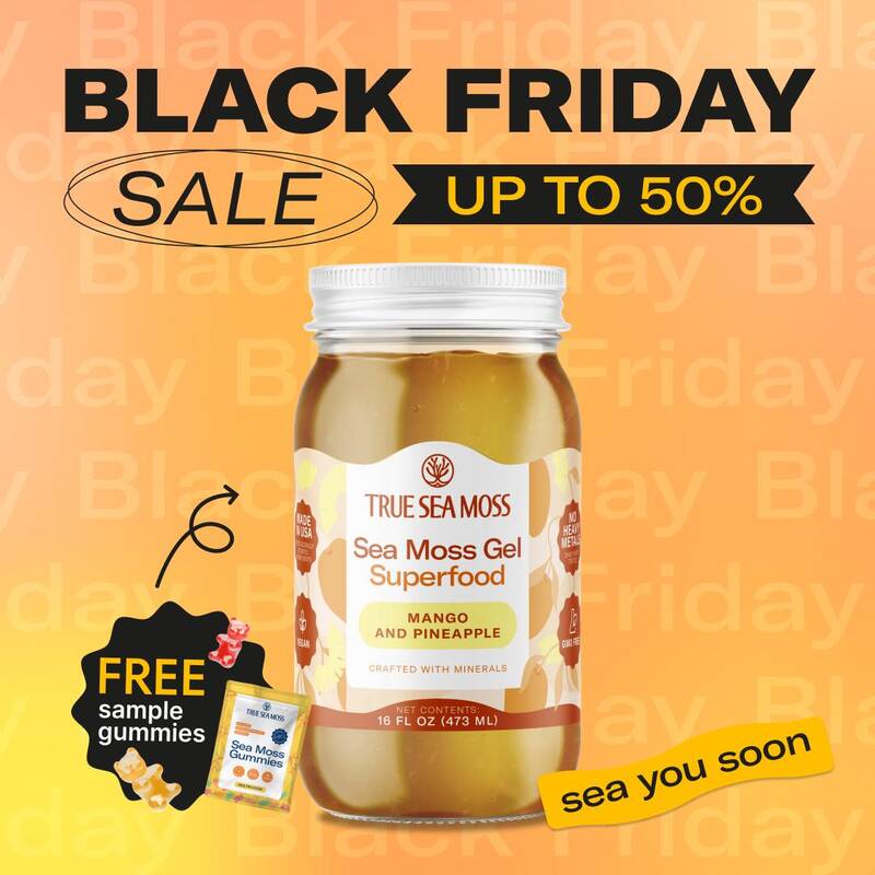 True Sea Moss Mango-Pineapple Irish Sea Moss Gel – Rich in Essential Minerals & Vitamins – supports overall wellness and