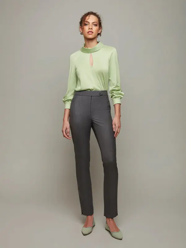 PILASTER | Tapered Suiting Trousers | Colour: Pewter Grey | Size: UK 8 (US 2)